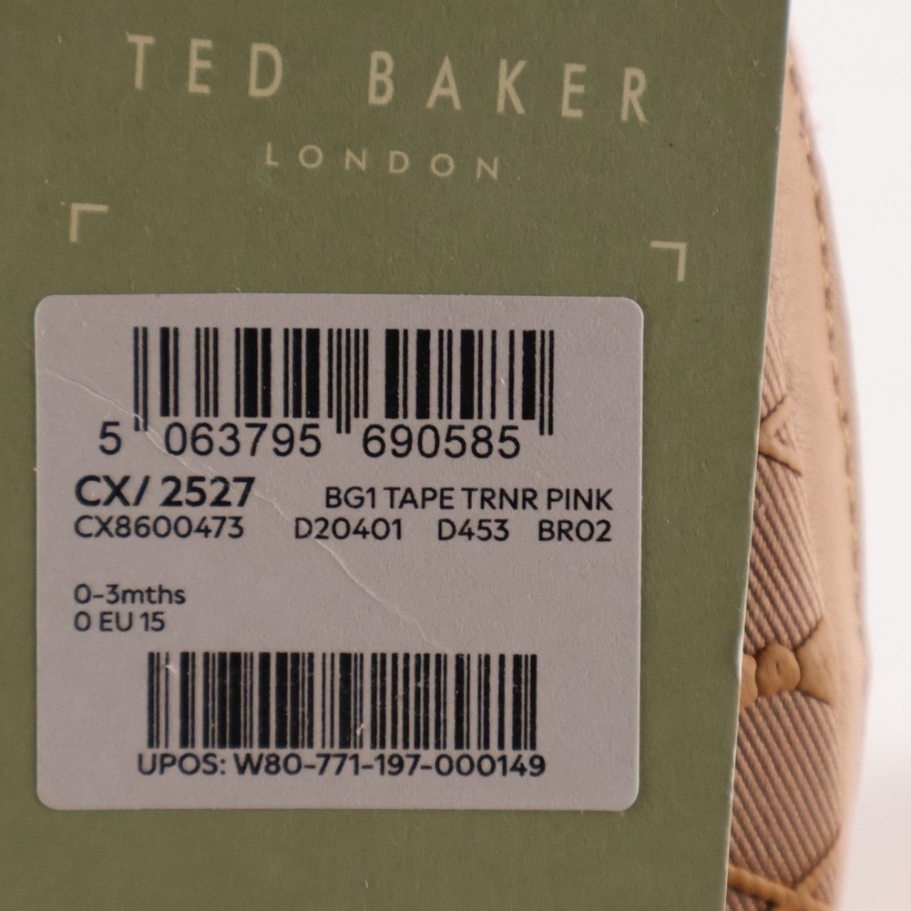 Ted Baker Baby Trainers BG1 Tape Trnr Pink Suede 0-3 Months NWT - Picture 5 of 5
